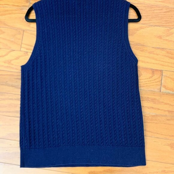 Mens POLO GOLF Sweater Vest Ralph Lauren SZ L Dark blue V-neck pullover - Picture 2 of 4